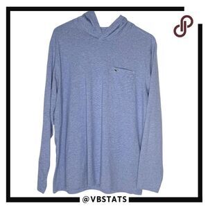 Vineyard Vines Men's Edgartown Pima Cotton Long Sleeve Hooded T-Shirt Blue Large